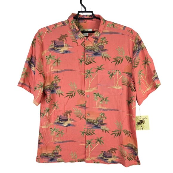 Mens Joe Marlin Coral Hawaiian Shirt Button Up Short Sleeve 100% Rayon Size XXL - Picture 1 of 9